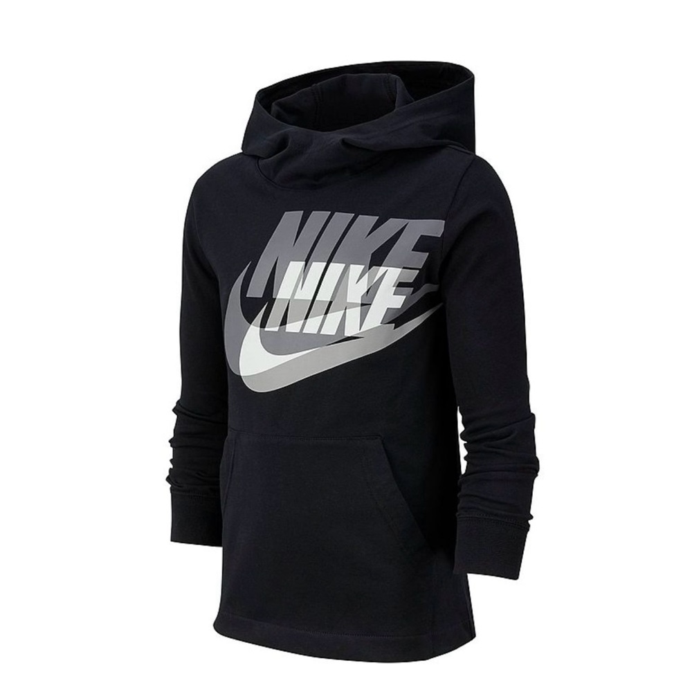 Nike Kids Black and Gray Logo Hoodie